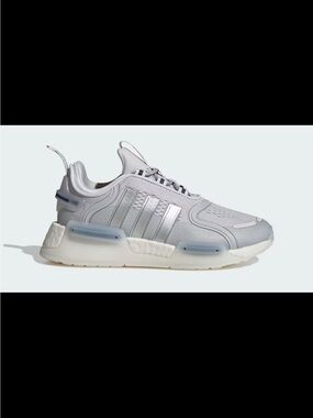Adidas NMD_V3 BOOST sneakers in a light solid grey and white colorway.